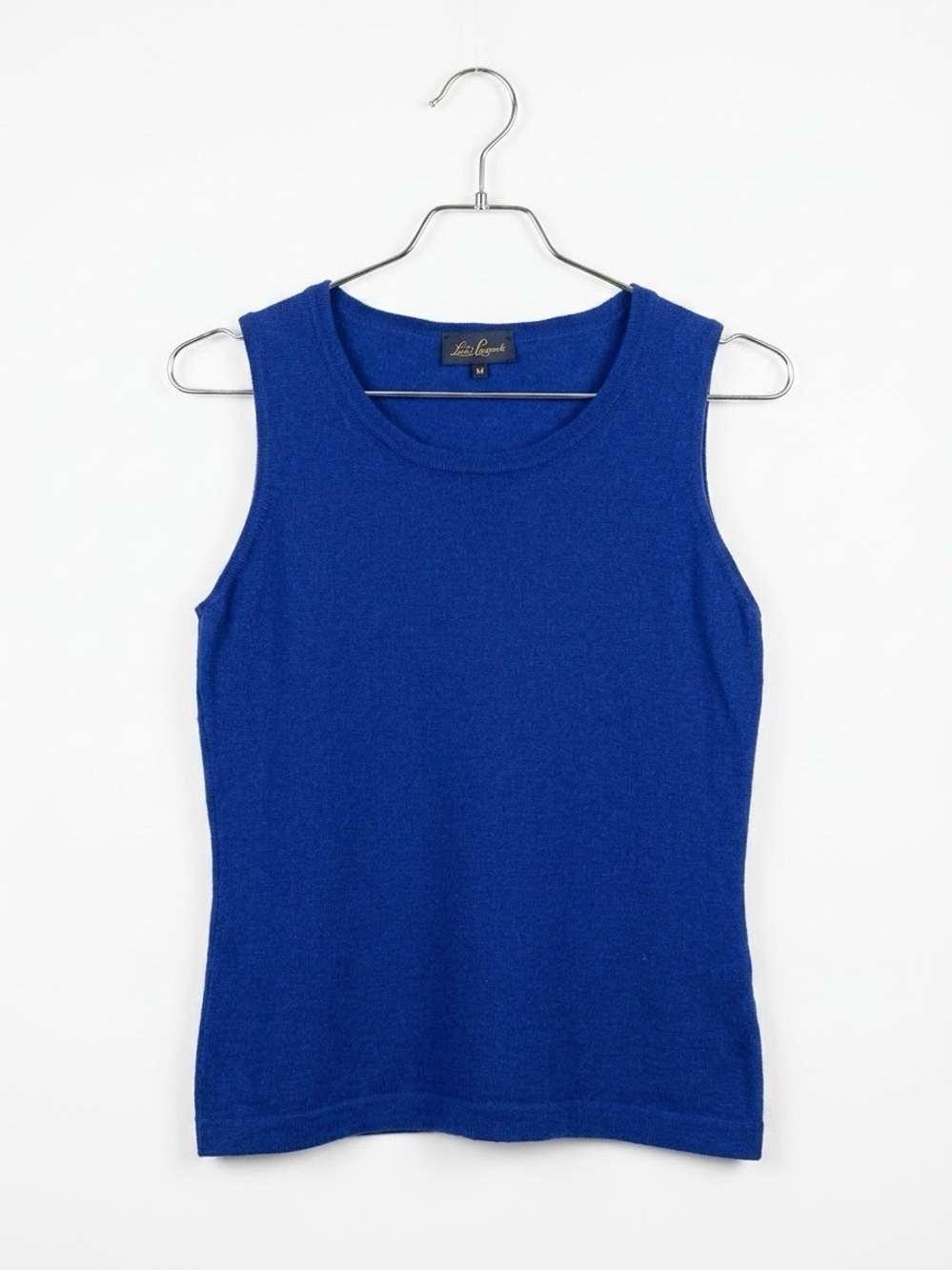 LUISA SPAGNOLI Royal Blue 100% Virgin Wool Knit Tank Top Made in Italy - Medium